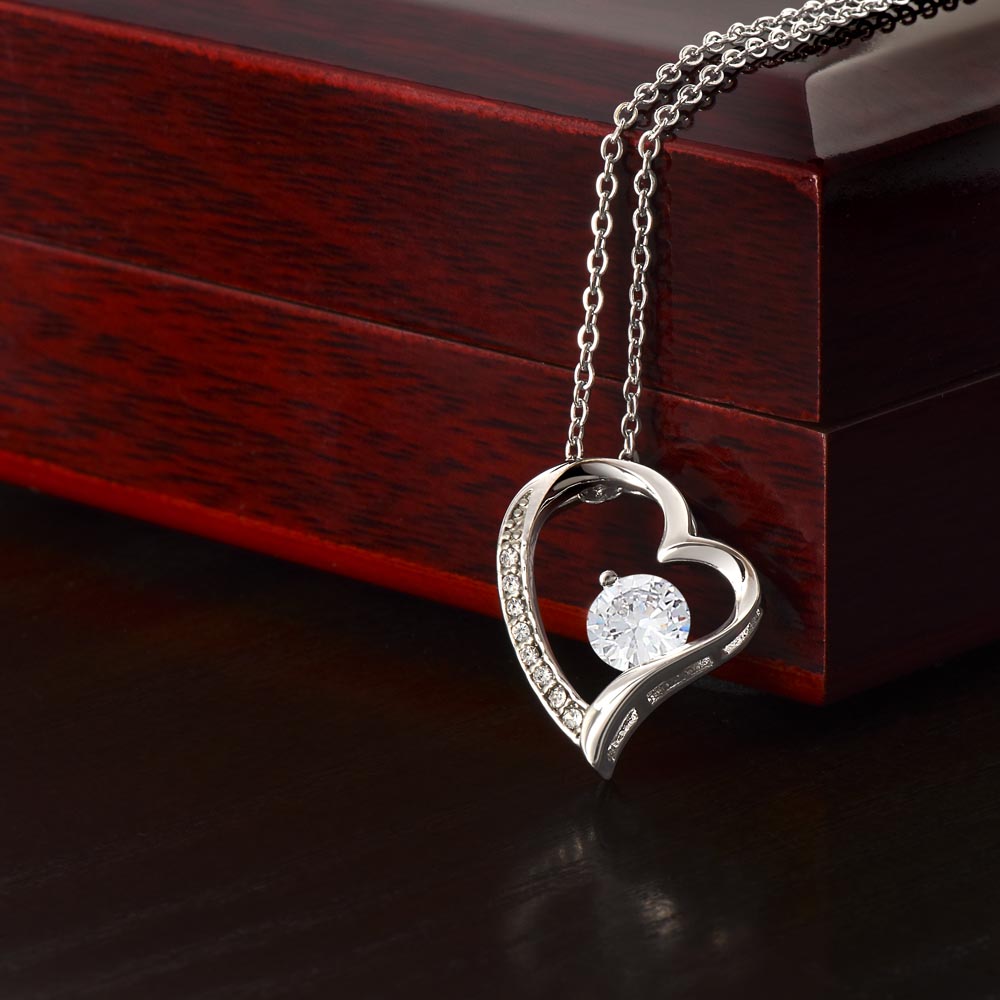 To My Daughter From Dad Cream Message Card Heart Necklace
