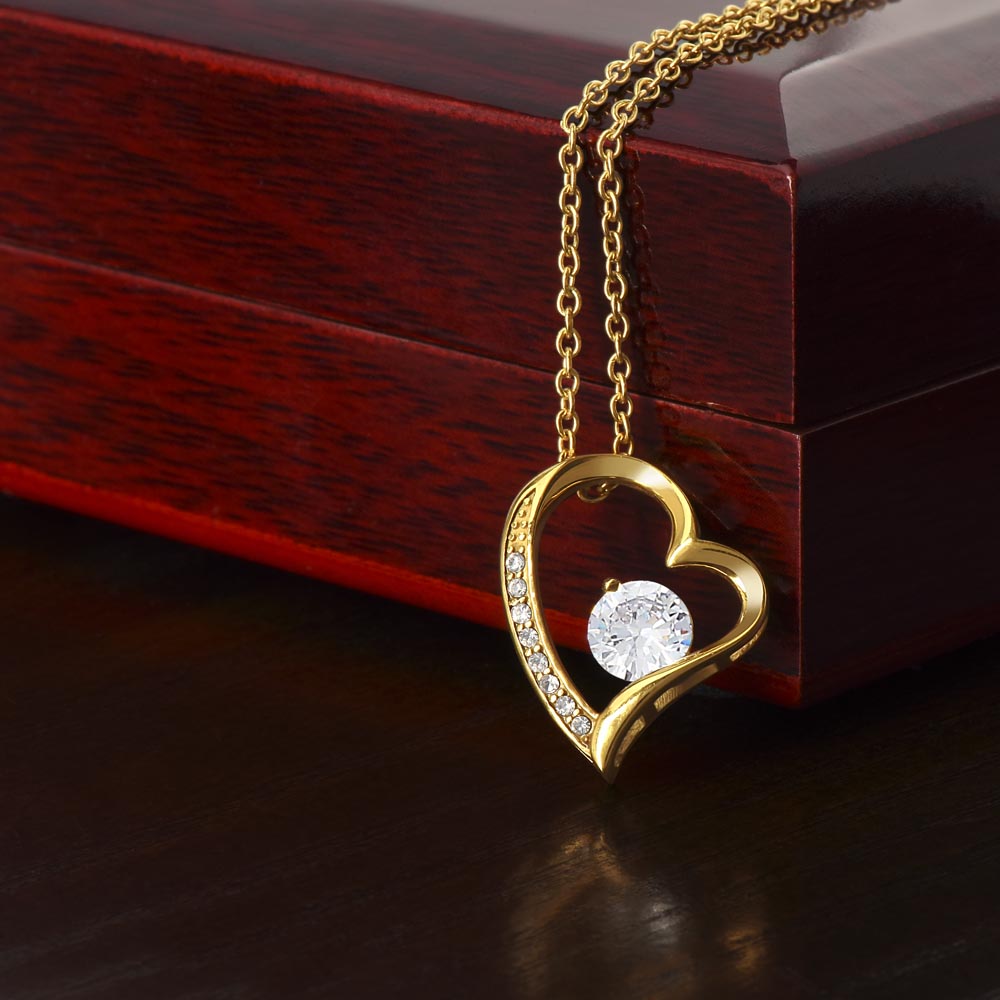 To My Daughter From Dad Flora Message Card Heart Necklace