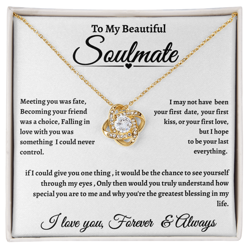 White Message Card Soulmate Necklace Romantic Gift With Message Card
