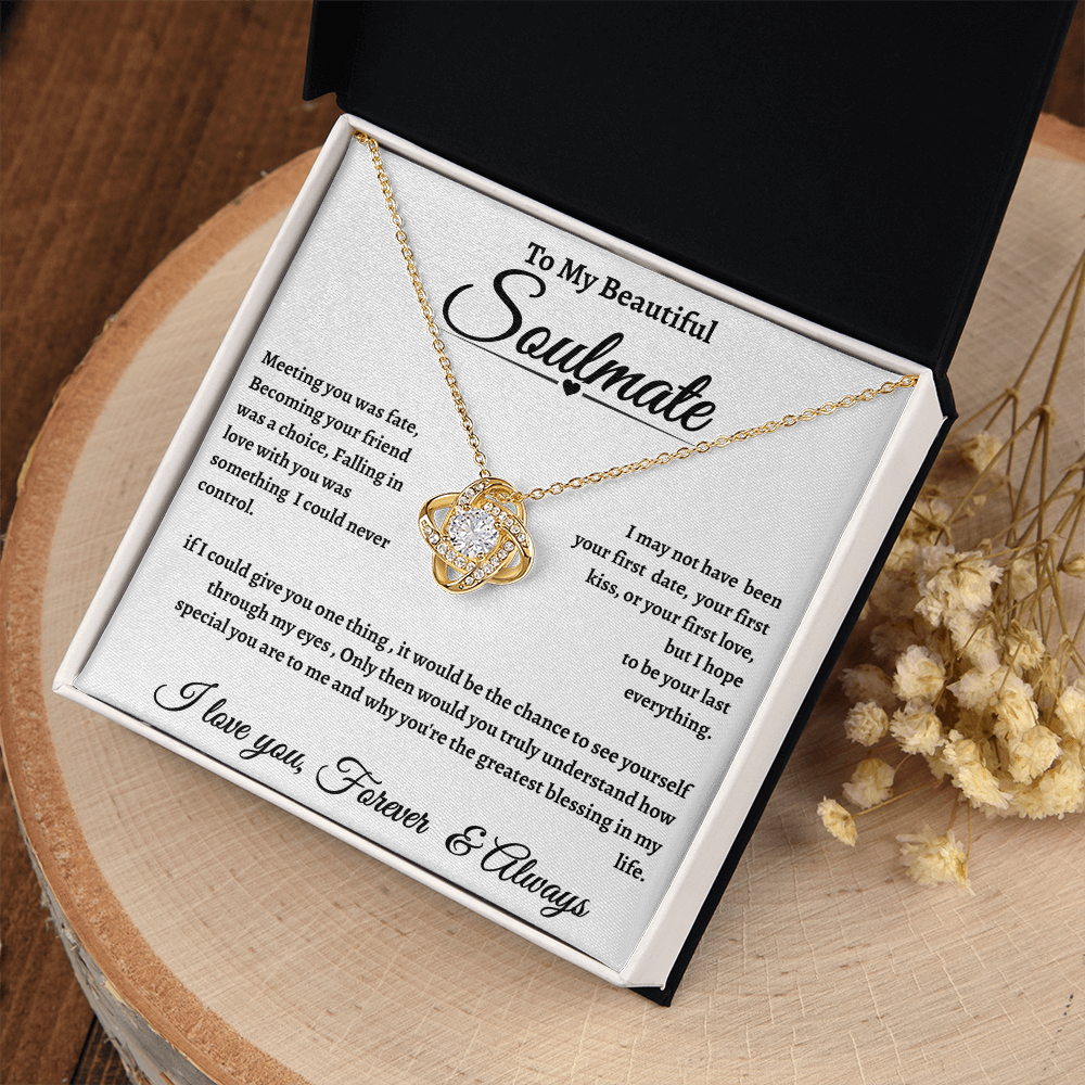 White Message Card Soulmate Necklace Romantic Gift With Message Card