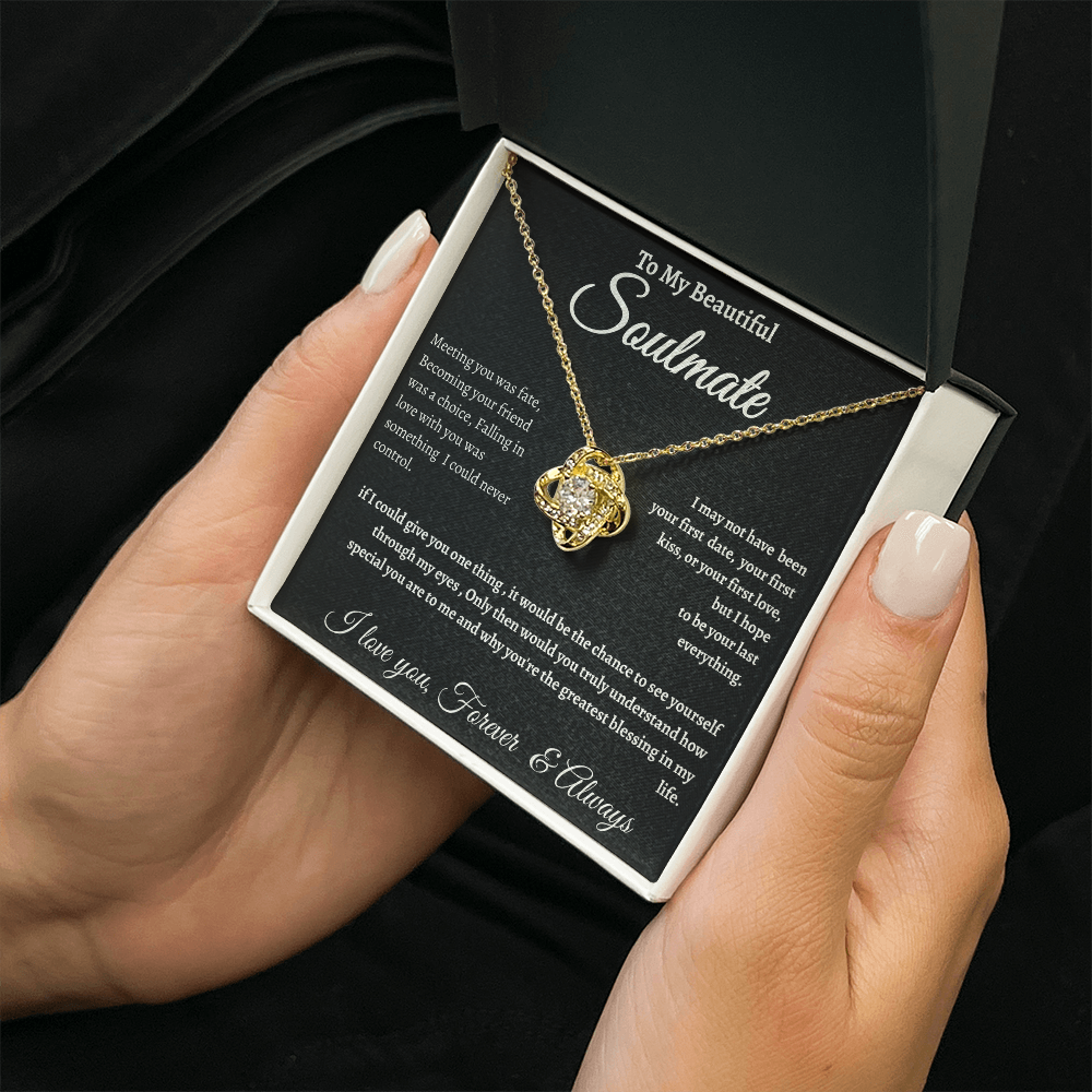 Black Message Card Soulmate Necklace Romance Gift For Soul Mate With Message