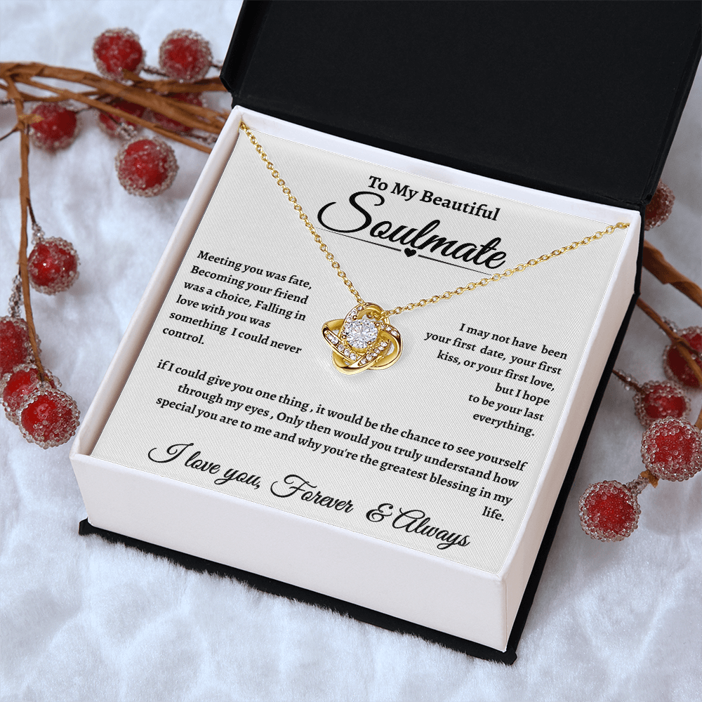 White Message Card Soulmate Necklace Romantic Gift With Message Card