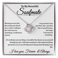 White Message Card Soulmate Necklace Romantic Gift With Message Card