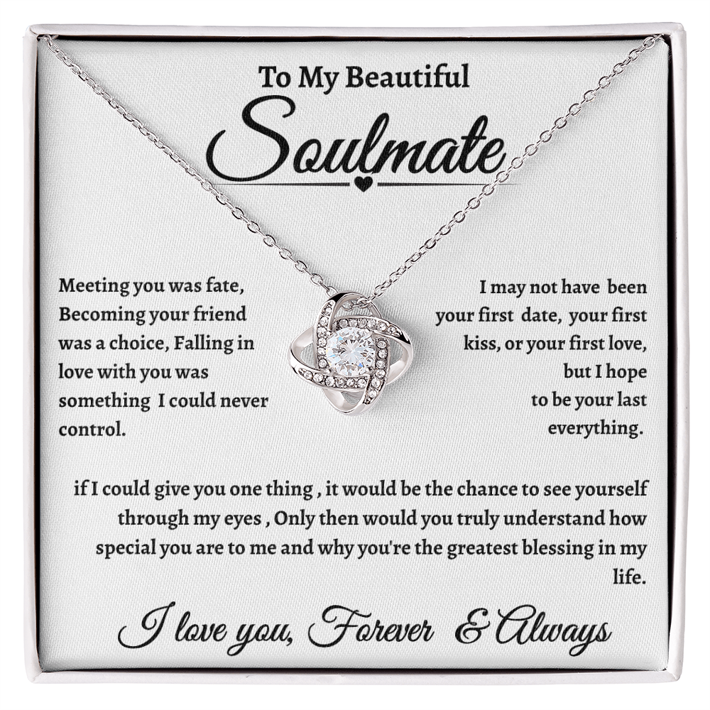 White Message Card Soulmate Necklace Romantic Gift With Message Card
