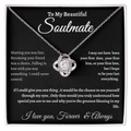 Black Message Card Soulmate Necklace Romance Gift For Soul Mate With Message