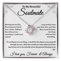 Floral Message Card Soulmate Necklace Romance Gift For Soulmate With Message