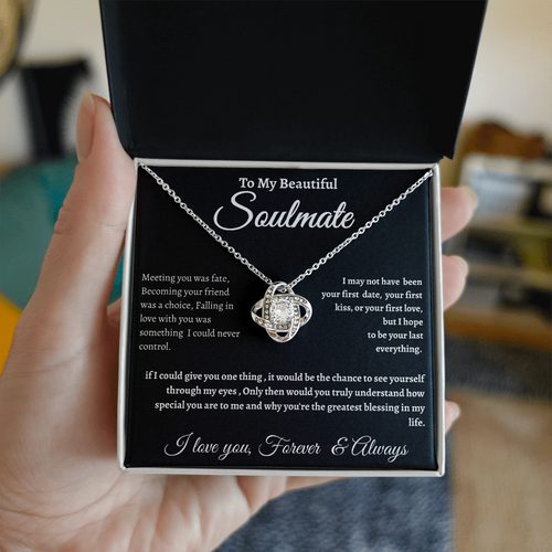Black Message Card Soulmate Necklace Romance Gift For Soul Mate With Message