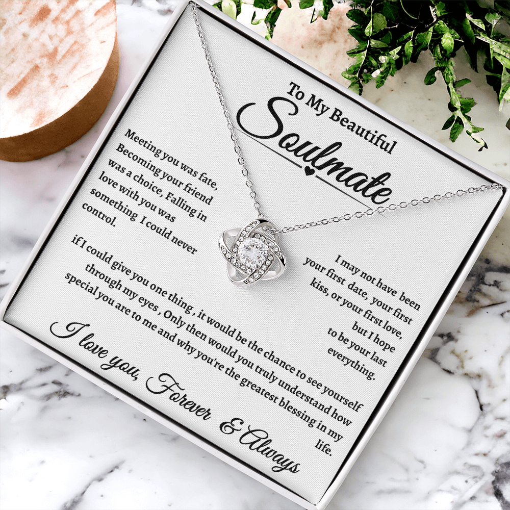 White Message Card Soulmate Necklace Romantic Gift With Message Card