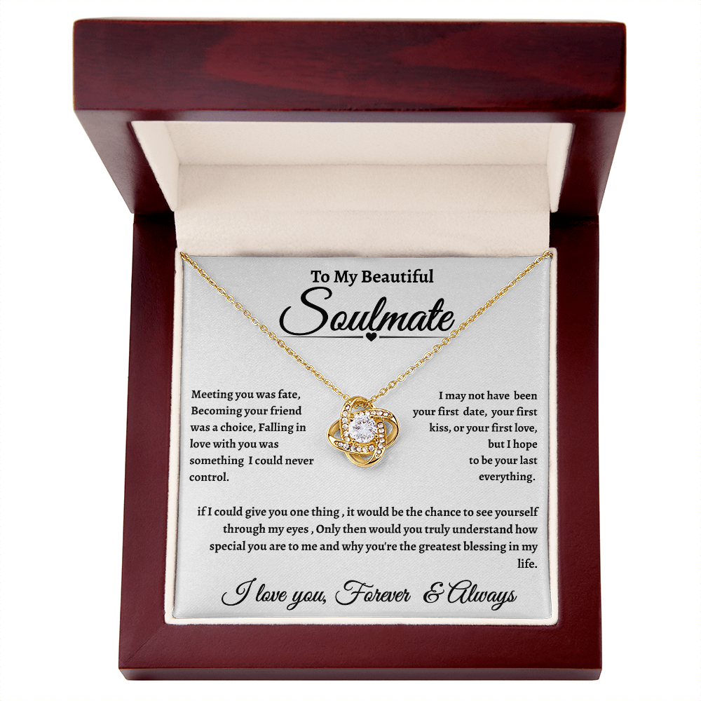 White Message Card Soulmate Necklace Romantic Gift With Message Card