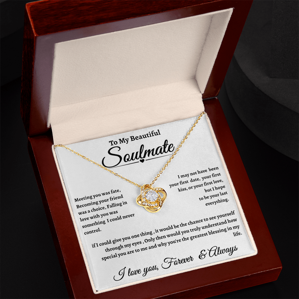 White Message Card Soulmate Necklace Romantic Gift With Message Card