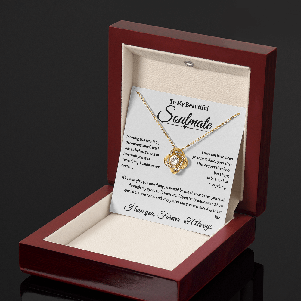 White Message Card Soulmate Necklace Romantic Gift With Message Card