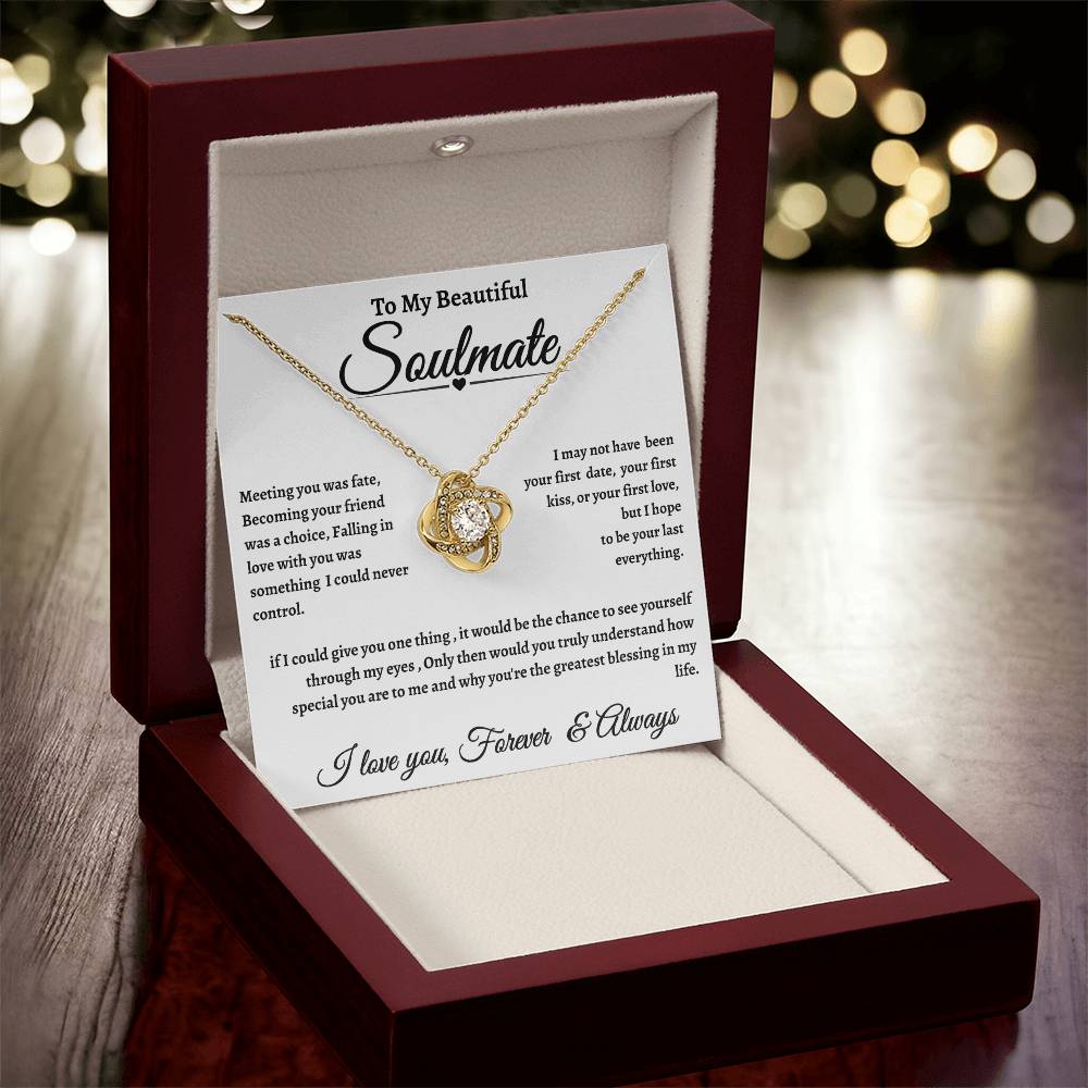 White Message Card Soulmate Necklace Romantic Gift With Message Card