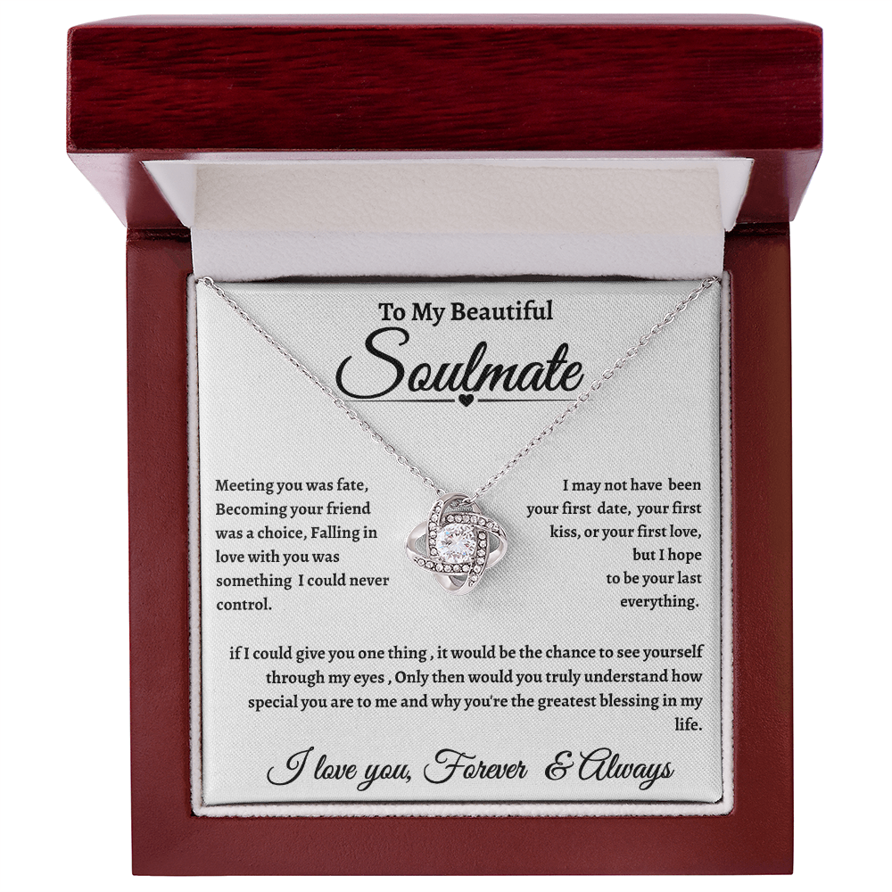White Message Card Soulmate Necklace Romantic Gift With Message Card