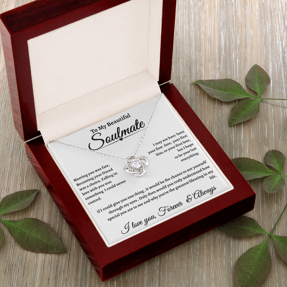 White Message Card Soulmate Necklace Romantic Gift With Message Card