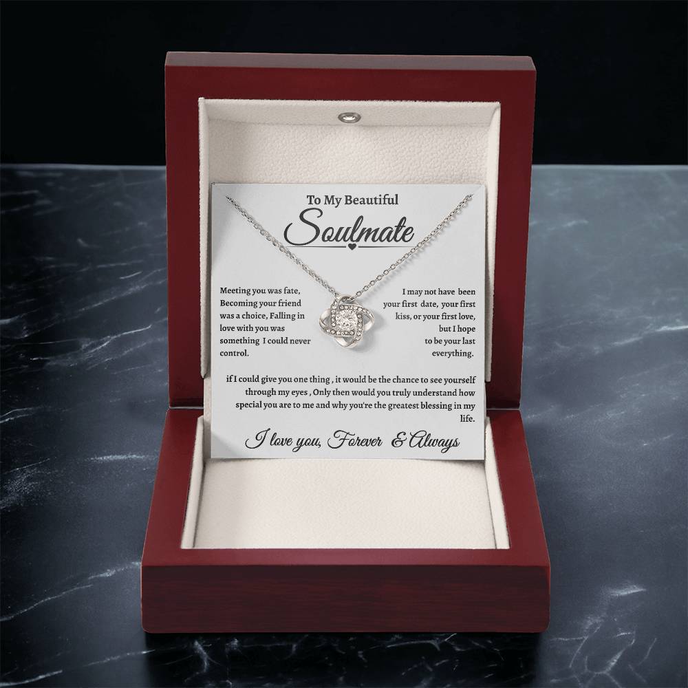 White Message Card Soulmate Necklace Romantic Gift With Message Card