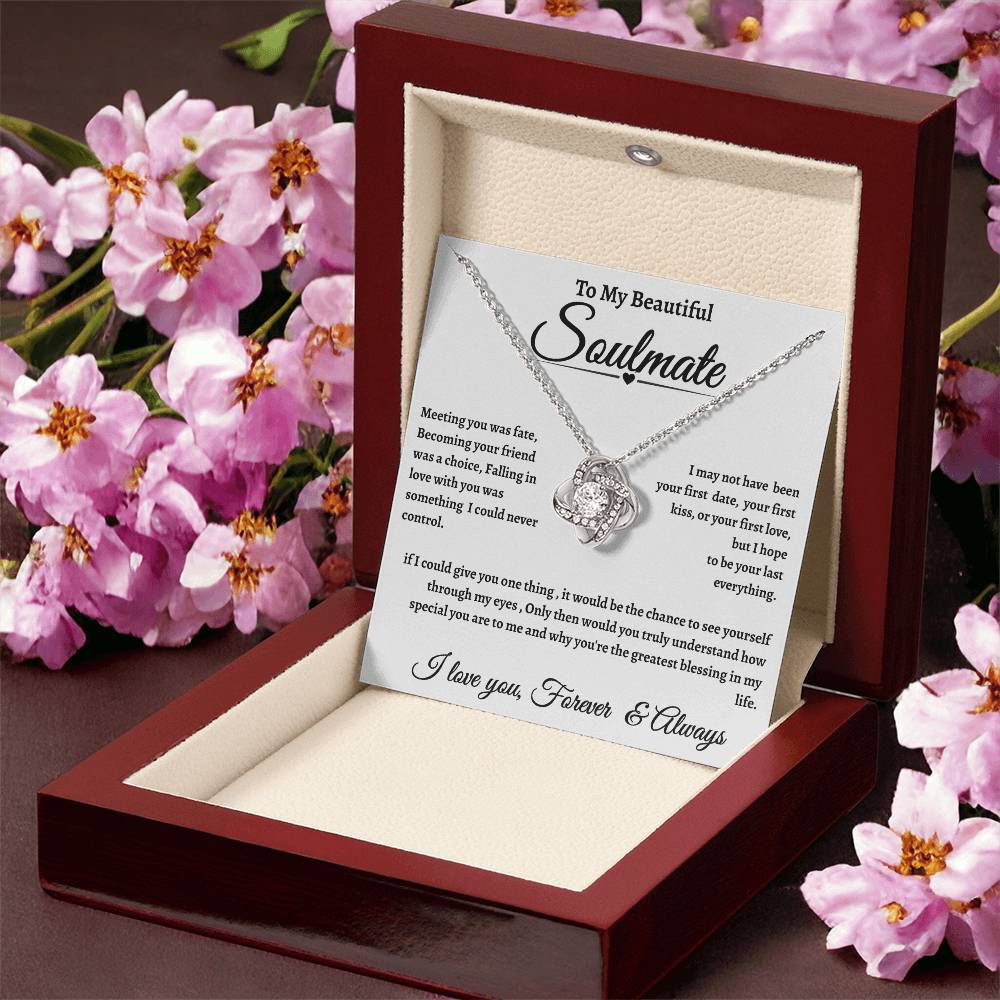 White Message Card Soulmate Necklace Romantic Gift With Message Card