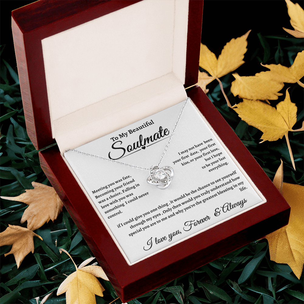 White Message Card Soulmate Necklace Romantic Gift With Message Card