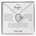 To My Daughter Gift From Dad White Message Card  Heart Necklace