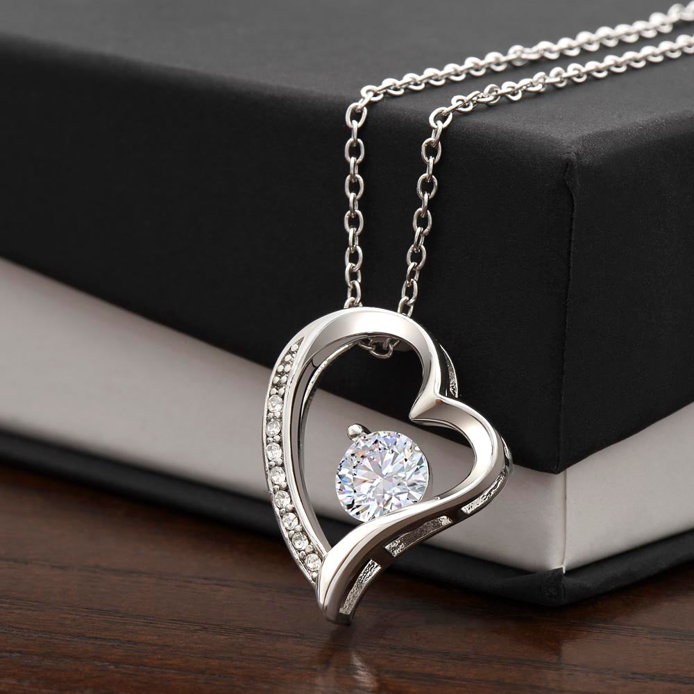 To My Daughter From Dad Cream Message Card Heart Necklace