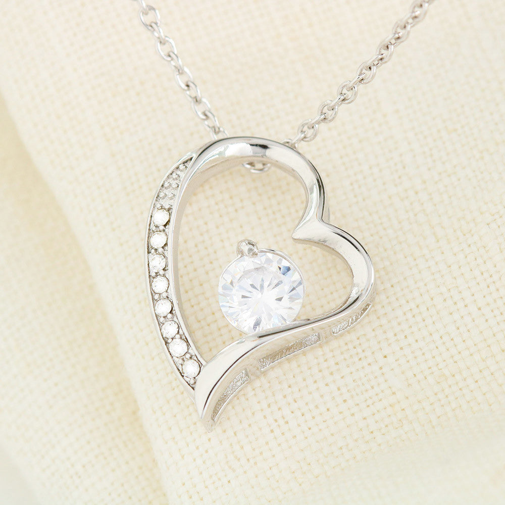 To My Daughter From Dad Cream Message Card Heart Necklace