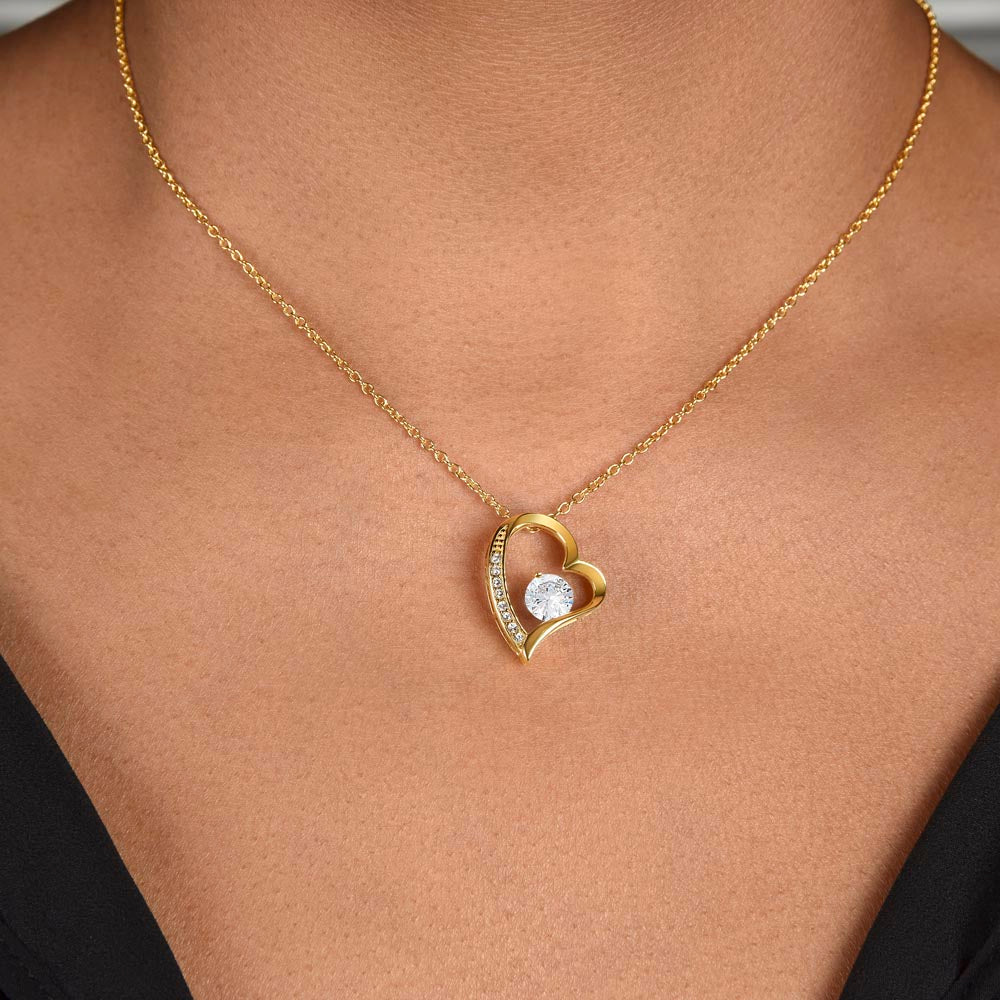 To My Daughter Gift From Dad Black Message Card Heart Necklace
