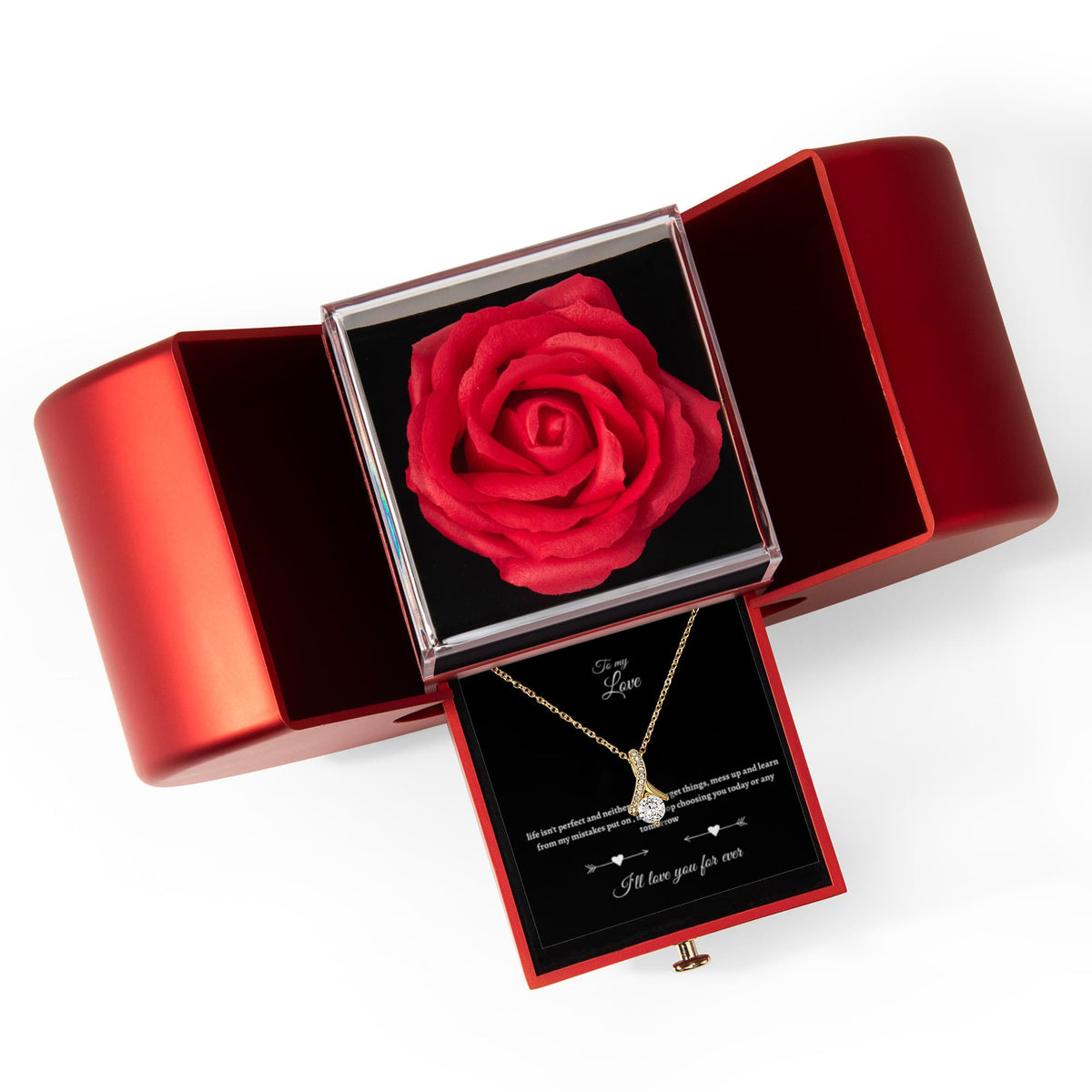 Alluring Love Necklace Black Message Card